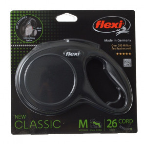 Flexi New Classic Retractable Tape Leash - Black